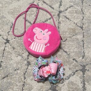 Peppa Pig Pink Round Bag with Colorful Bow